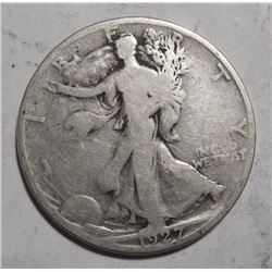 1927-S WALKING LIBERTY HALF DOLLAR G/VG