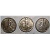 Image 1 : LOT OF 1942, 1945 & 1947 AU-58 WALKER HALF DOLLARS (3 COINS)