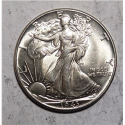 1943 WALKING LIBERTY HALF DOLLAR CH BU