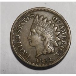 1862 INDIAN HEAD CENT XF