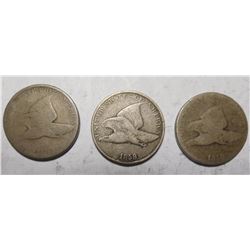 LOT OF THREE CULL FLYING EAGLE CENTS (3 COINS)