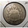 Image 1 : 1867 NO RAYS SHIELD NICKEL VG