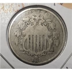 1868 SHIELD NICKEL VG