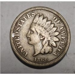 1860 INDIAN HEAD CENT VG/FINE