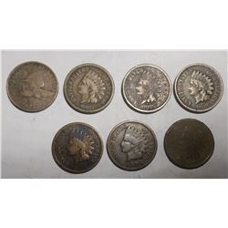 LOT OF SEVEN MIXED BETTER DATE INDIAN HEAD CENTS (7 COINS)