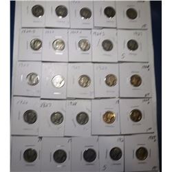 LOT OF THIRTY EIGHT MIXED DATE 1920'S MERCURY DIMES G-F (38 COINS)