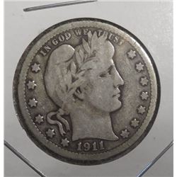 1911-D BARBER QUARTER VG