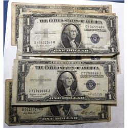 LOT OF EIGHT $1.00 1935 SILVER CERTIFICATES VARIOUS GRADES (8 NOTES)