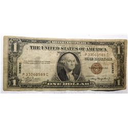 1935-A $1.00 HAWAII SILVER CERTIFICATE NOTE FINE