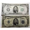 Image 1 : LOT OF TWO $5.00 1934-C & 1934-D SILVER CERTIFICATES G/VG (2 NOTES)