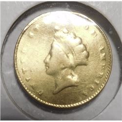 1855 $1.00 GOLD (JEWELRY DAMAGED)