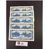 Image 2 : 5 1954 Bank Of Canada $5 Bank Notes
