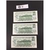 Image 2 : 3 Consecutive Bank of Canada 1973 $1 Uncirculated Bank Notes