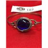 Image 2 : A Silver and Cobalt Blue Glass Bracelet