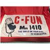 Image 1 : Vintage C-Fun. "Mr 1410 The Smile on Your Dial in Vancouver" Flag. 1970's Flag is 33" L x 19" H. A N