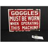 Image 1 : Vintage Porcelain Sign" Googles Must Be Worn When Operating This Machine"