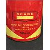 Image 2 : 5 lb Vintage Home Oil Distributors Limited Vancouver BC Home Grease Tin