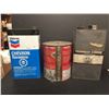 Image 2 : 3 Vintage Tins. Cheveron Kerosene 1 Gallon Cans. A Prestone Antifreeze Tin 2L and a Columbian Carbon