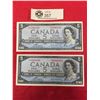 Image 1 : 2 Bank Of Canada 1954 $5 Bank Notes in Both in Good Shape