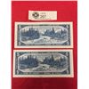 Image 2 : 2 Bank Of Canada 1954 $5 Bank Notes in Both in Good Shape