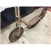 Image 2 : Vintage Kids Push/ Kick Scooter 1940s 33" Tall and it is approximately 40" Long. Has Wooden Handles.