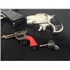 Image 3 : A Group of 5 Toy Guns.a Gun Pin, a Gun Keychain. One is just a Plastic Gun. + 2 Bigger Cap Guns