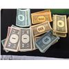Image 2 : Lot of Vintage Monopoly Money, Game Cards. Real Estate Papers  The Houses and Wooden Pegs for Playin