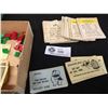 Image 4 : Lot of Vintage Monopoly Money, Game Cards. Real Estate Papers  The Houses and Wooden Pegs for Playin