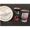 Image 2 : A Vintage Tin Lot. Ice Cream, Harld Snepsts, Uncle Ben;s Malt Liqour Tin, Pacific Air and A Lumberja