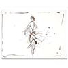 Image 1 : Marta Wiley, "Ballerina Sketch" Original Ink Sketch, Hand Signed and Thumb Printed with Certificate 