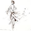 Image 2 : Marta Wiley, "Ballerina Sketch" Original Ink Sketch, Hand Signed and Thumb Printed with Certificate 