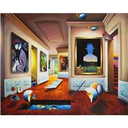 Ferjo  INTERIOR WITH MAGRITTE  Giclee on Canvas