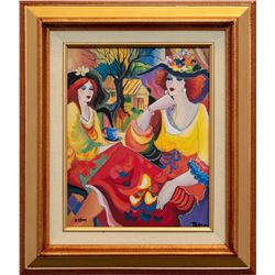 Patricia Govezensky- Original Giclee on Canvas  Friends at Brunch 