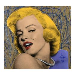 Ringo Daniel Funes, (Protege of Andy Warhol's Apprentice, Steve Kaufman), "Marilyn with Pearls (Gold