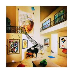 Orlando Quevedo, "Piano's Corner" Limited Edition on Canvas, Numbered and Hand Signed with Certifica