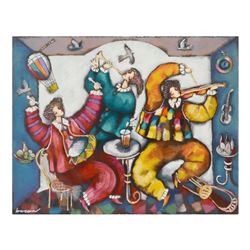 Michael Kachan, "Musicians" Hand Embellished Limited Edition Serigraph on Canvas, Roman Numbered Inv