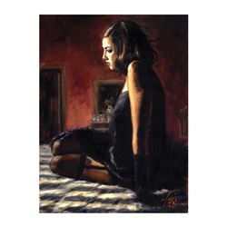 Fabian Perez, "Medias Negras V" Hand Textured Limited Edition Giclee on Board. Hand Signed and Numbe