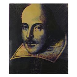 Steve Kaufman (1960-2010), "Shakespeare" Hand Painted Limited Edition Silkscreen on Canvas, Numbered