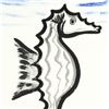 Image 2 : Wyland, "Seahorse with Blue" Original Sumi Ink Painting, Hand Signed with Certificate of Authenticit