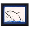 Image 1 : Wyland - "Dolphin" Framed Original Sumi Ink and Watercolor Painting, Hand Signed with Certificate of