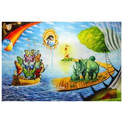 Eugene Poliarush- Original Oil on Canvas "Entrance To The Underworld"