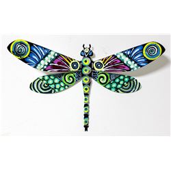 Patricia Govezensky- Original Painting on Cutout Steel  Dragonfly XXIII 