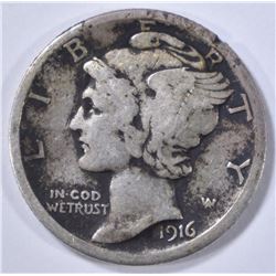 1916-D MERCURY DIME  VF