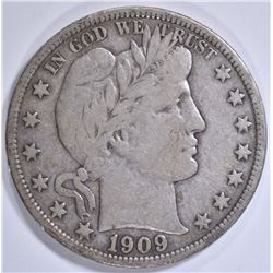 1909-S BARBER HALF DOLLAR  VF