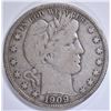 Image 1 : 1909-S BARBER HALF DOLLAR  VF