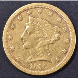 1866-S $2.5 GOLD LIBERTY  XF/AU