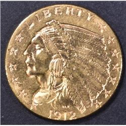 1912 $2.5 GOLD INDIAN  CH BU