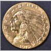 Image 1 : 1912 $2.5 GOLD INDIAN  CH BU