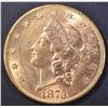 Image 1 : 1873 $20 GOLD LIBERTY  V CH BU