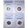 Image 1 : 4 PCGS MS-65 WASHINGTON QUARTERS: